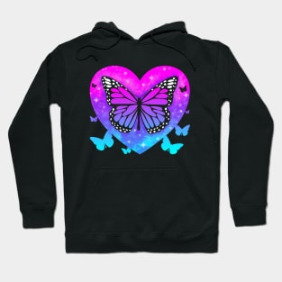 Butterfly Heart Sky Stars Hoodie